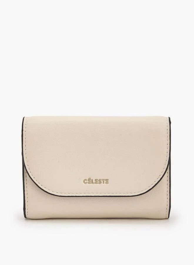 سيليست Solid Wallet with Button Closure